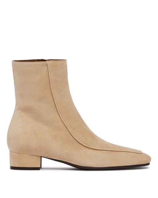 Herbert Levine Natural Suede Shadow Ban Ankle Boots