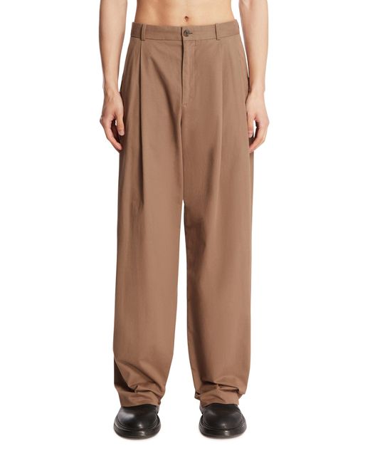 The Row Brown Tibor Cotton Trousers for men