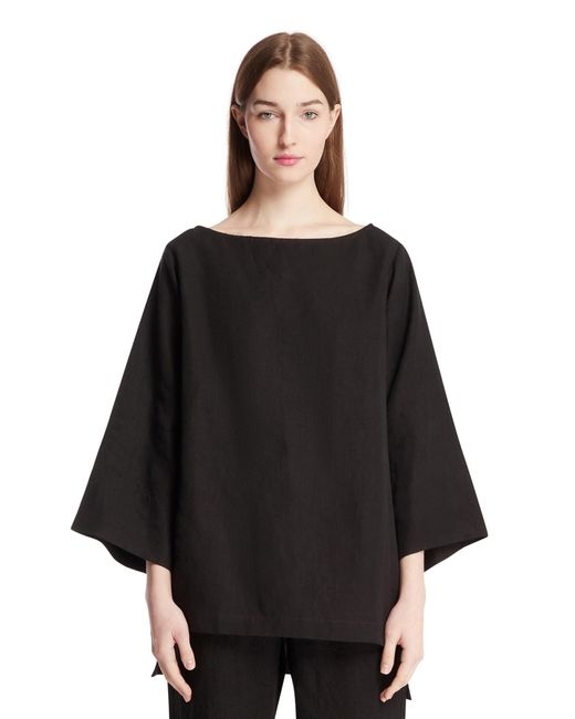The Row Black Linen Blouse