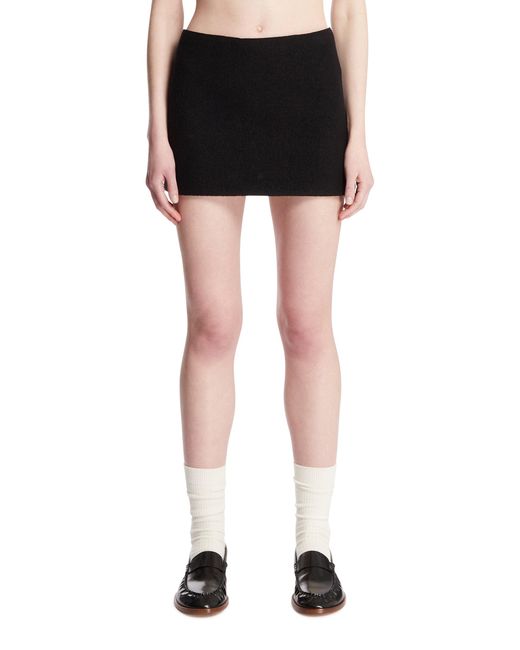 Rier Black Wool Miniskirt