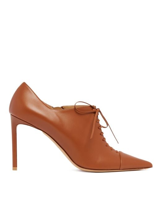 Francesco Russo Brown Leather Stiletto Lace-Up Shoes