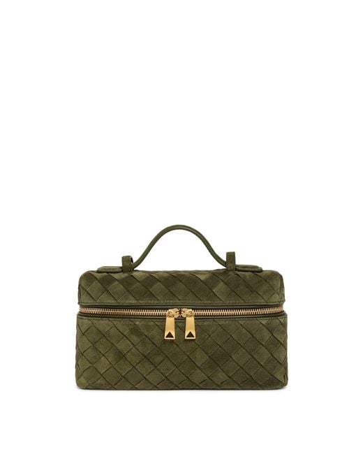 Bottega Veneta Green Bang Bang Suede Vanity Case