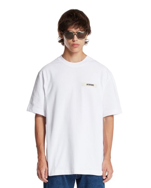 Jacquemus White Gros Grain T-Shirt for men