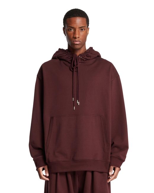Felpa Loose Fit Burgundy di Dries Van Noten in Red da Uomo