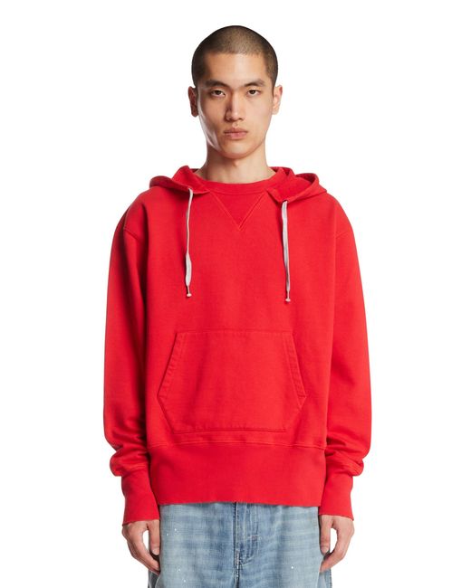 Maison Margiela Red Cotton Hoodie for men