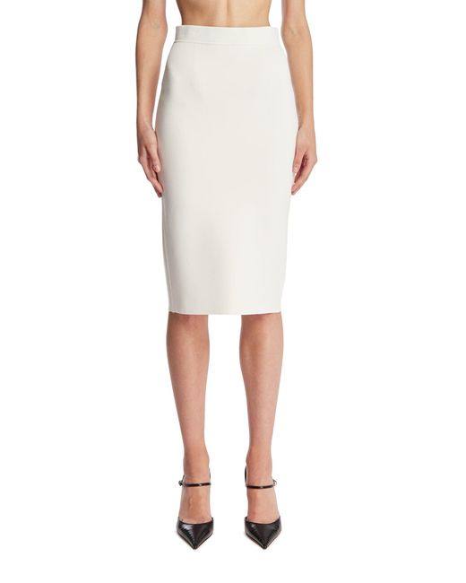 Tom Ford White Viscose Midi Skirt