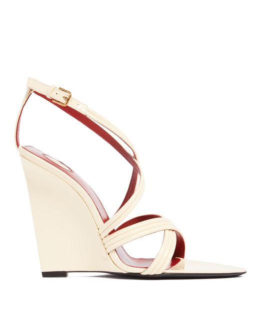 Saldali Con Zeppa Bianchi di Saint Laurent in Metallic