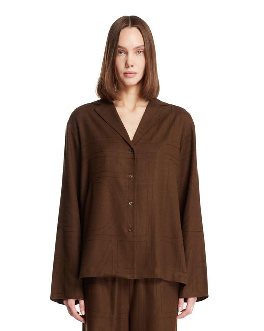 Totême Brown Monogram Wool Top