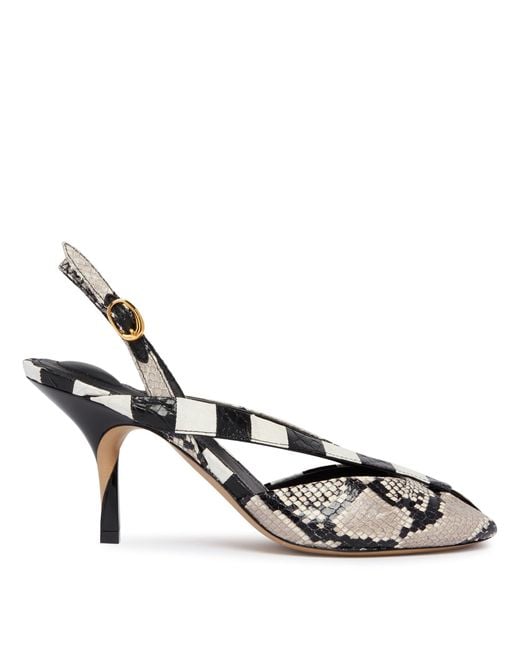 Jacquemus Metallic Poisson Patchwork Leather Slingback Shoes