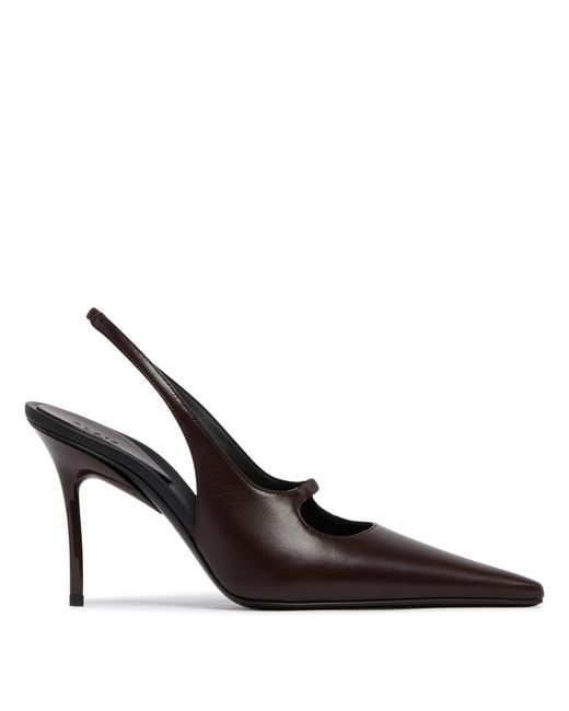 Alaïa Brown Leather Drop Slingback Pumps