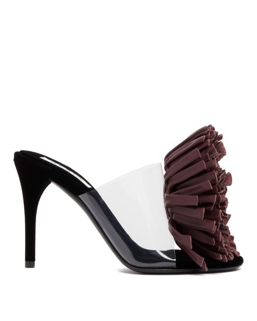 Alaïa Brown Asymmetric Flower Sandals