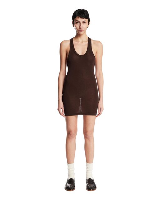 Lemaire Brown Viscose Mini Dress