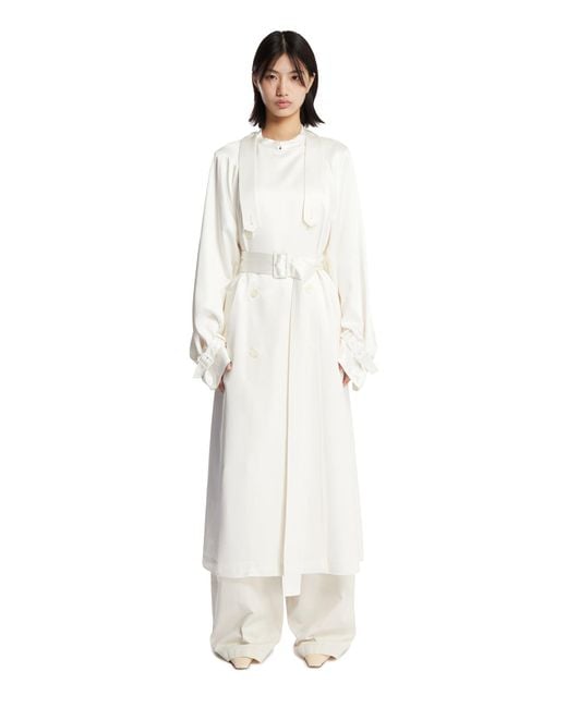 Totême  White Satin Trench Coat