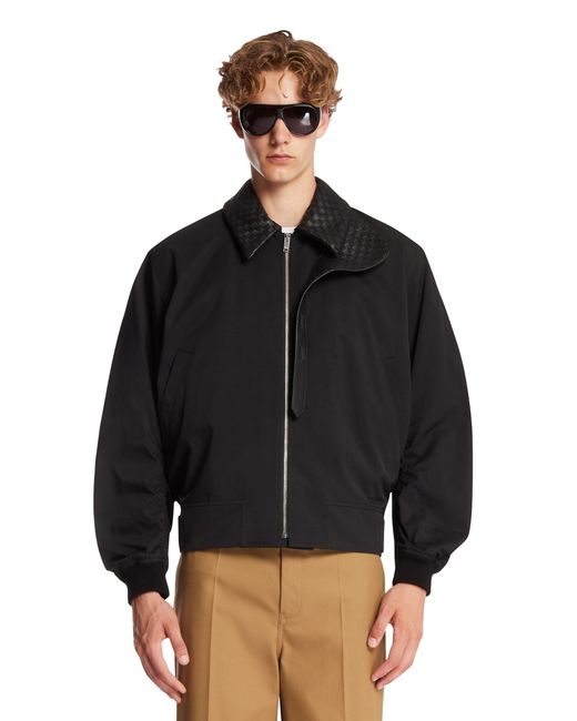 Bottega Veneta Black Cotton-Blend Bomber Jacket for men