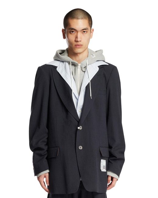 Maison Mihara Yasuhiro Blue Hybrid Jacket With Hood for men