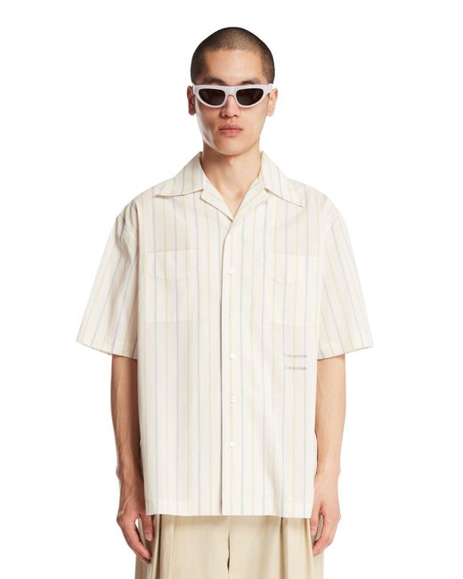 Calvin Klein White Striped Shirt for men
