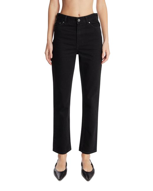 Totême Black Cropped Straight-Leg Jeans
