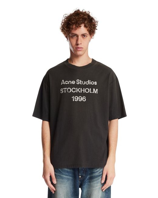 Acne Black Logo T-Shirt for men
