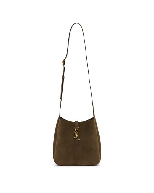 Saint Laurent Natural Suede Le 5 A 7 Shoulder Bag