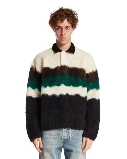 Sacai Green Wool Blend Sweater for men