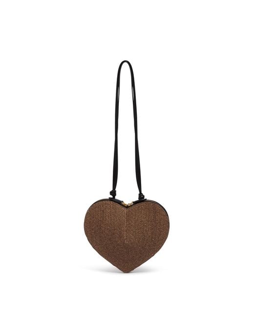 Alaïa Brown Paper Straw Le Coeur Bag
