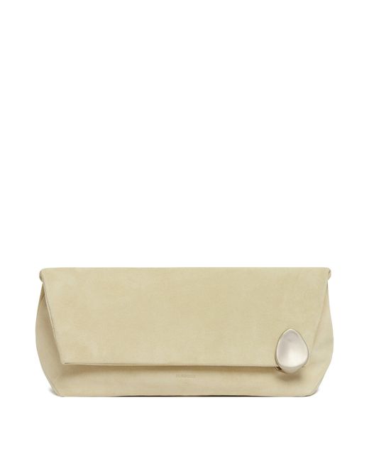 Jil Sander Natural Suede Jewel Zip Pouch