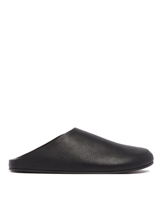 The Row Black Hudson Leather Sandals for men