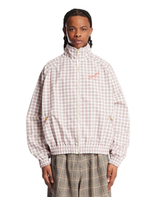 Willy Chavarria White And Checked Ruff Rider Track Jacket for men