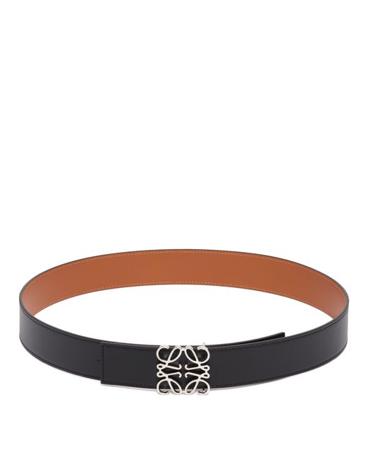 Loewe Brown Anagram Reversible Leather Belt for men