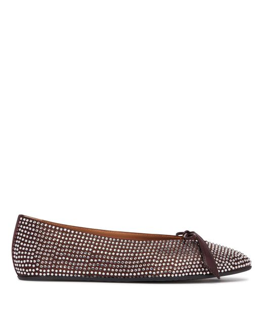 The Attico Brown Kali Crystal Ballerinas