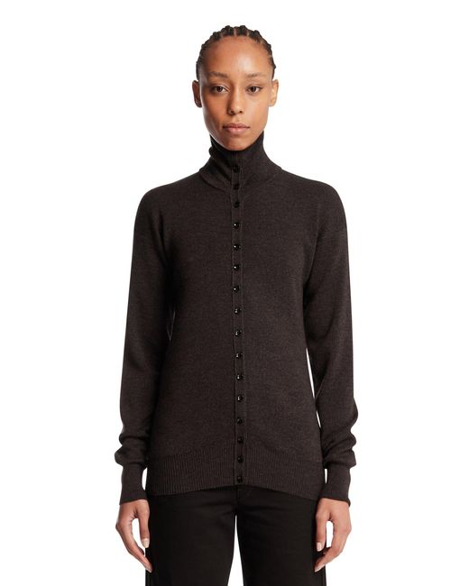 Lemaire Black Wool Buttoned Sweater