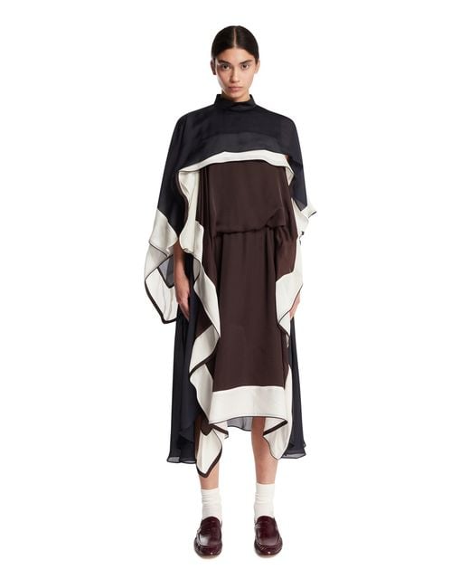 Sacai White Draped Midi Dress