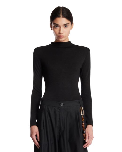 Jil Sander Black Wool Top