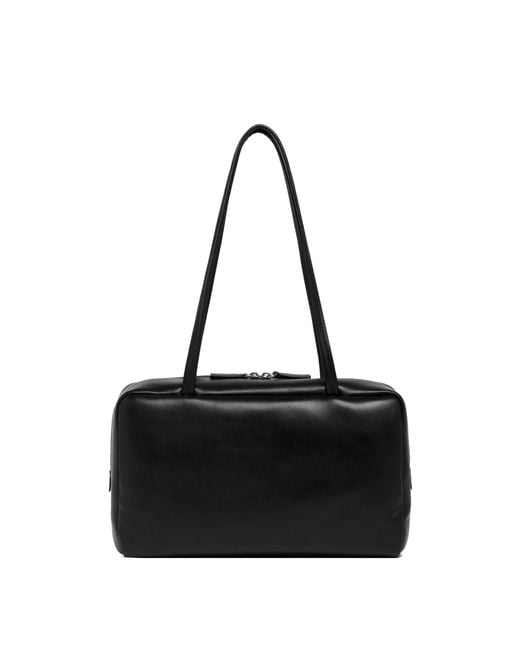 The Row Black Astra Leather Bowling Bag