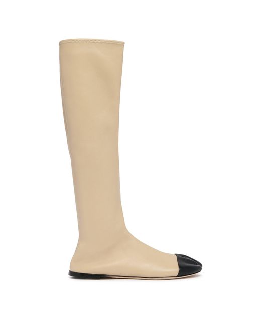 Christen White Leather Tabi Boots