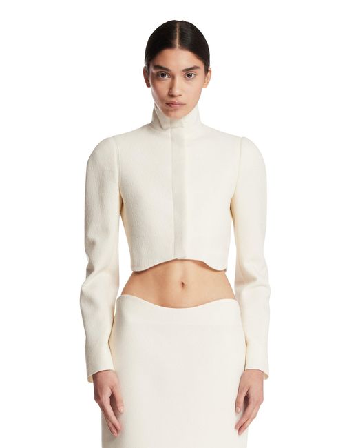Alaïa White Tailored Wool Crepe Jacket