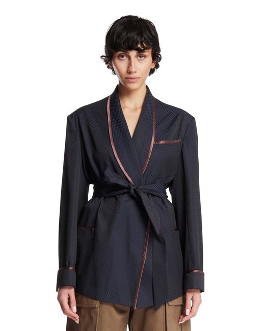 Maison Margiela Blue Robe De Chambre Jacket