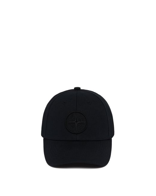Cappellino Con Logo Nero di Stone Island in Black da Uomo