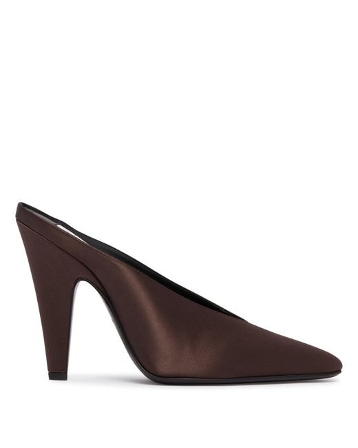 Alaïa Brown Satin Cone Mules