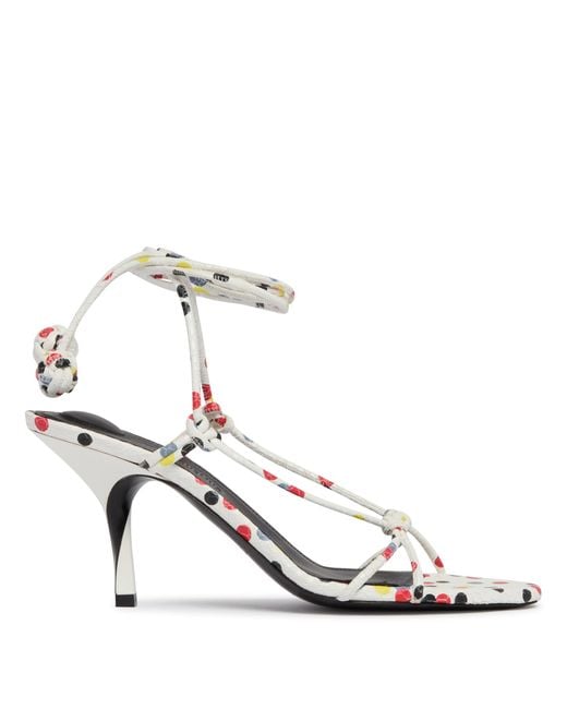Jacquemus White Tourni Lace-Up Sandals