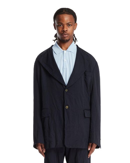 Comme des Garçons Blue Unstructured Blazer for men