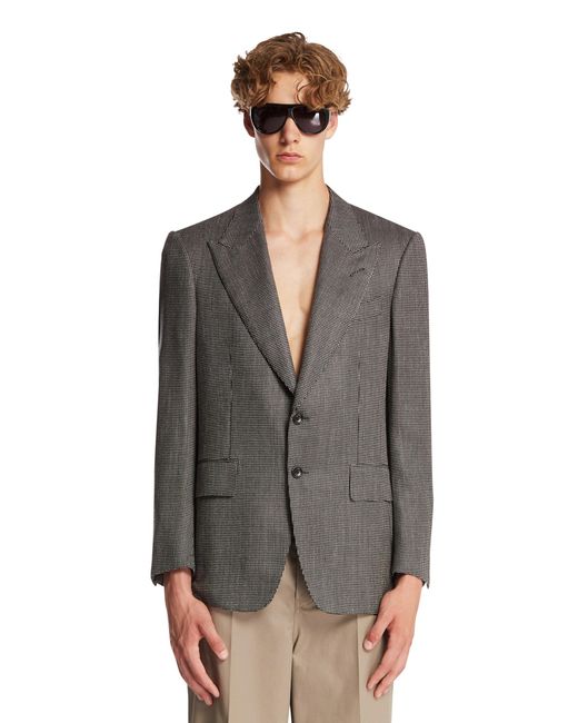 Tom Ford Gray Wool And Silk Jacket for men