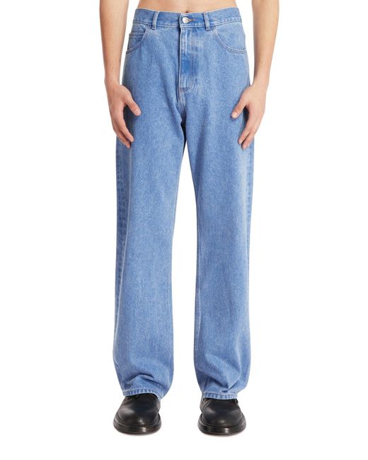 Marni Blue Bleached Coated Jeans for men