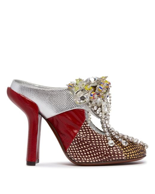 Dries Van Noten Red Precious Mules