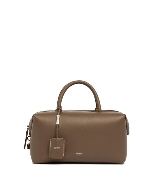 Max Mara Brown Taupe Holdall Medium Bauletto Bag