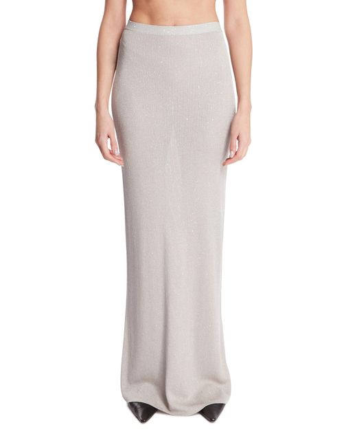 Tom Ford Metallic Long Skirt With Micro Sequins