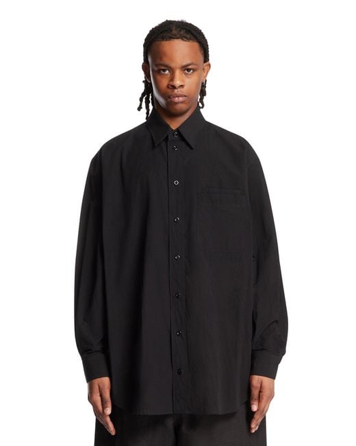 Lemaire Black Oversized Cotton Shirt for men
