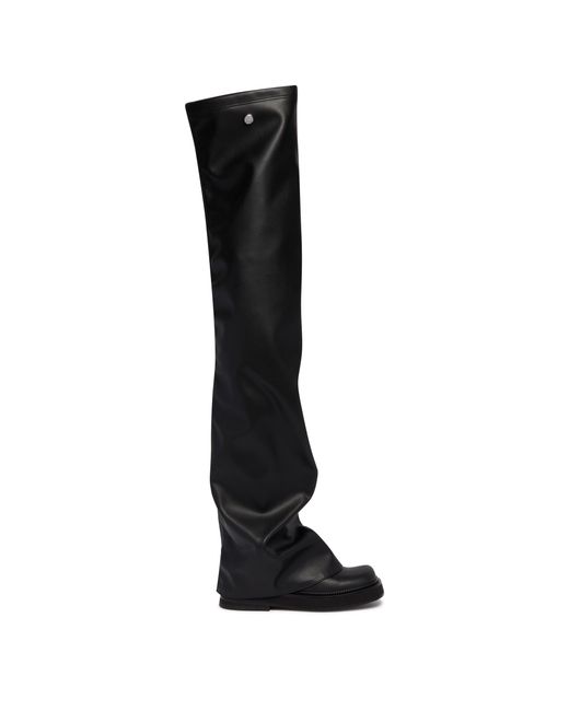 The Attico Black Robin Otk Flat Thigh-High Boots