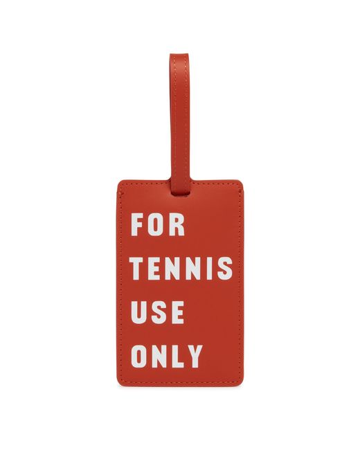 Lacoste Red Printed Leather Luggage Tag