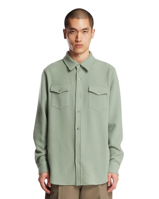 God's True Cashmere Green Agave Cashmere Shirt for men